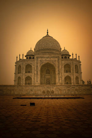 The Taj Mahal Hallway In Sepia Effect Wallpaper