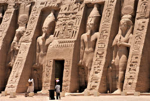 The Temple Of Hathor In Abu Simbel Wallpaper