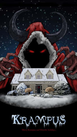 The Terrifying Figure Of Krampus In The Midst Of Darkness. Wallpaper