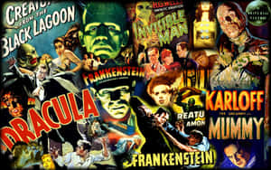 The Terrifying Universal Monsters Film Poster Wallpaper