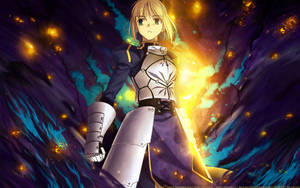 The Tragic Battle Between Saber And Gilgamesh In Fate Zero. Wallpaper