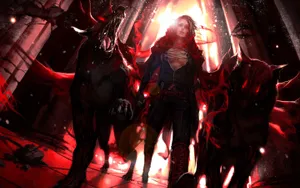 “the Unique Blend Of Black And Red In Amazing Anime Art” Wallpaper