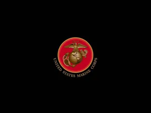 The Us Marine Corps Logo On A Black Background Wallpaper