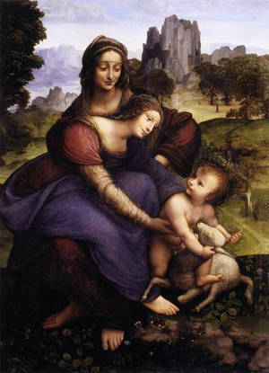 The Virgin And The Child Famous Painting Wallpaper
