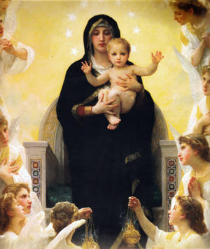 The Virgin Mary Black Wallpaper