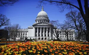 The Wisconsin State Capitol Building In Madison Wallpaper