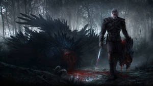 The Witcher 3 Geralt Kills Demon Wallpaper