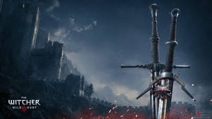 The Witcher 3 Swords And Rainy Castle Wallpaper