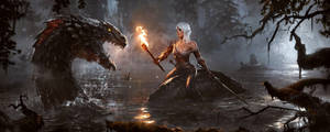 The Witcher 3 Wild Hunt Ciri Water Dragon Wallpaper