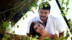 Theri Movie Green Vines Wallpaper