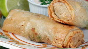 Thick Egg Rolls With Lime Wallpaper
