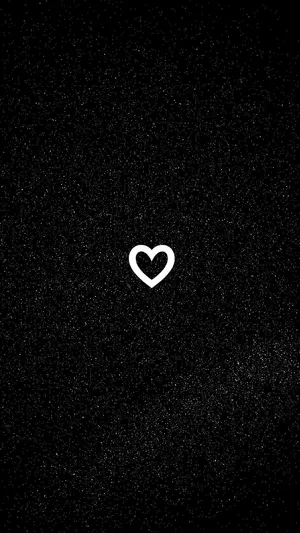 Thick White Black Heart Iphone Wallpaper