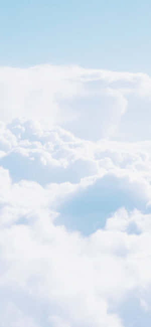 Thick White Clouds Aesthetic Light Blue Wallpaper