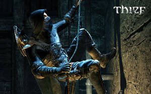 Thief Climbing The Wall Wallpaper