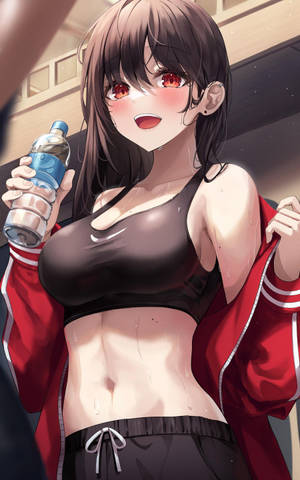 Thirsty Ecchi Brunette Wallpaper