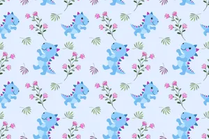 This Adorable Dinosaur Pattern Is So Sweet And Fun! Wallpaper