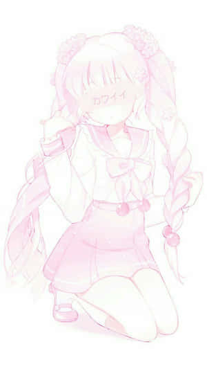 This Cute Pastel Pink Aesthetic Anime Wallpaper Will Transport You To A Vibrant World Of Fantasy And Imagination. Wallpaper