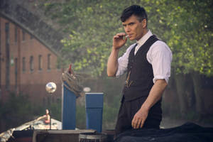 Thomas Shelby Smoking Wallpaper