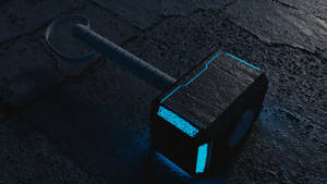 Thor Hammer With Blue Lights Wallpaper