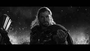 Thor Love And Thunder Monochrome Scene Wallpaper