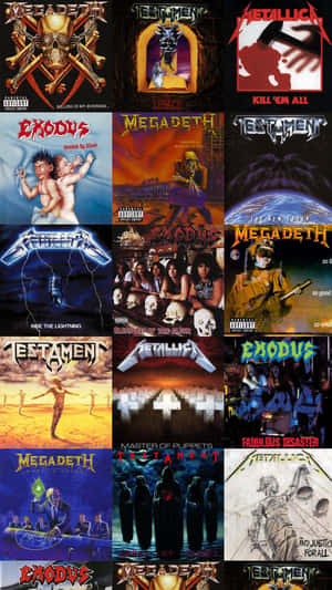 Thrash Metal Album Covers Collage Wallpaper