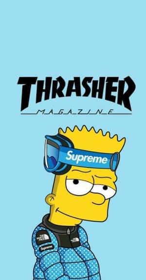 Thrasher Magazine Cover With A Cartoon Character Wallpaper