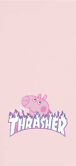 Thrasher Pink Peppa Pig Iphone Wallpaper