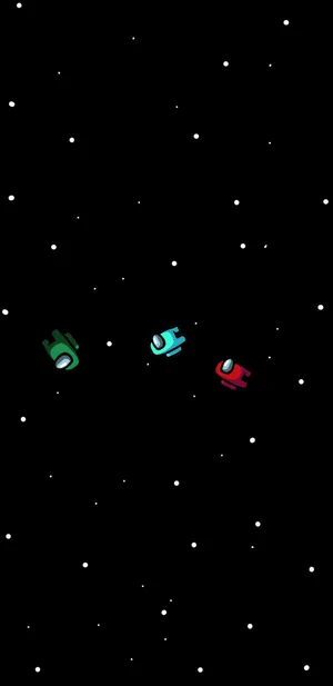 Three Crewmates Among Us Iphone Wallpaper