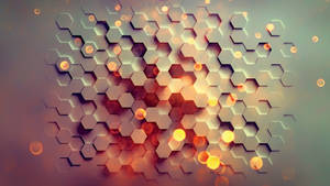 Three Dimensional White Hexagons Wallpaper