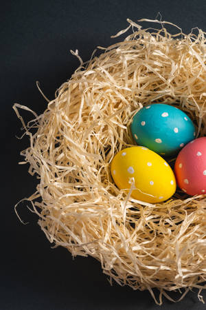 Three Easter Eggs On Nest Wallpaper