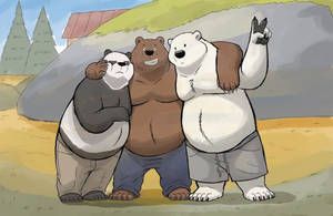 Three Muscular We Bare Bears Wallpaper