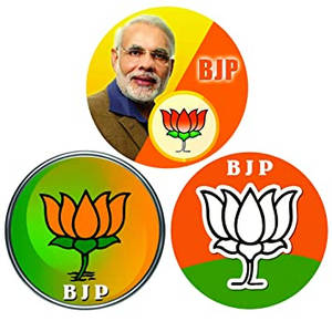 Three Orange Green Bjp Pins Wallpaper