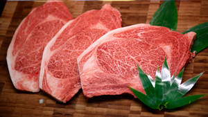 Three Pieces Of Kobe Beef Wallpaper