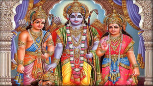 Three Ram Darbar Deities Wallpaper