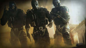 Three Soldiers In A Dark Room Wallpaper