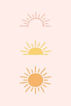 Three Suns On A Pink Background Wallpaper