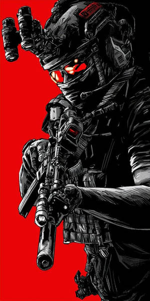 Thrilling Action With Red Call Of Duty Mobile Game Wallpaper