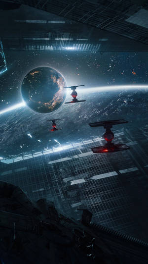 Tie Fighters Space 4k Phone Wallpaper