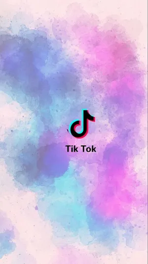 Tik Tok Logo With A Watercolor Background Wallpaper