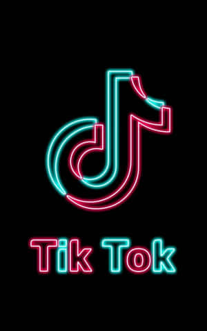 Tik Tok Logo With Neon Lights Wallpaper