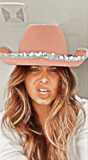 Tiktok Personality Addison Rae Pfp In Cowgirl Hat Wallpaper