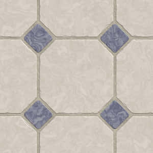 Tile Floor With Blue And White Tiles Wallpaper