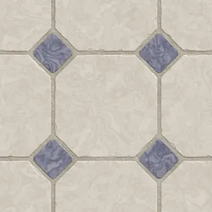 Tile Floor With Blue And White Tiles Wallpaper
