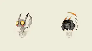 Tim Burton Raichu And Pikachu Wallpaper