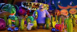 Tim With Foodimals From Cloudy With A Chance Of Meatballs 2 Wallpaper