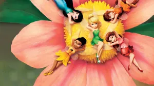 Tinker Bell On A Flower Wallpaper