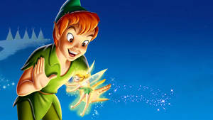 Tinkerbell And Peter Pan Playing Wallpaper
