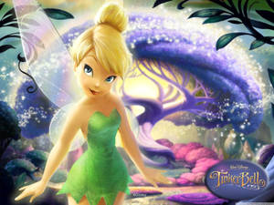 Tinkerbell And The Purple Tree Wallpaper