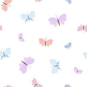 Tiny And Cute Pastel Butterflies Wallpaper