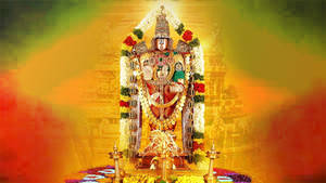 Tirupati Balaji Venkateswara Vibrant Statue Wallpaper